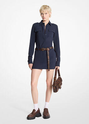 michael kors crepe utility shirt