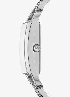 michael kors mini empire pav silver tone bangle watch