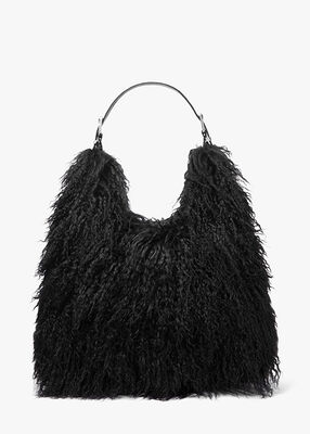 Nolita Large Shearling Leather Hobo Shoulder Bag