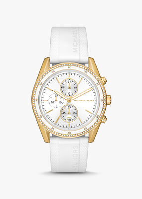 michael kors oversized hadyn pav gold tone watch