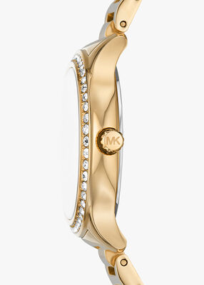 michael kors sage pav gold tone watch