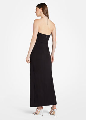 michael kors embellished stretch matte jersey maxi dress