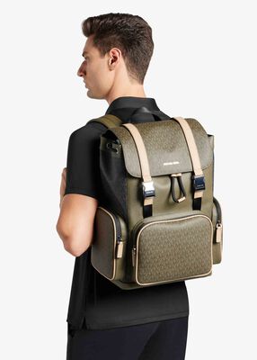Cooper Two-Tone Logo and Faux Leather Backpack