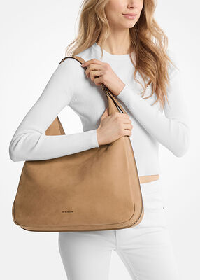 Nolita Large Suede Hobo Shoulder Bag