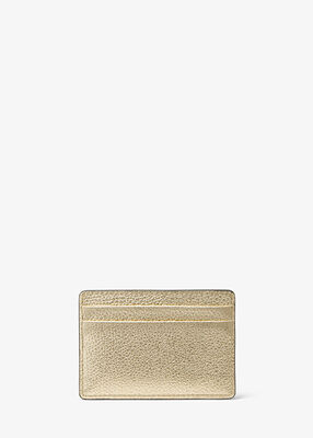 Metallic Pebbled Leather Card Case