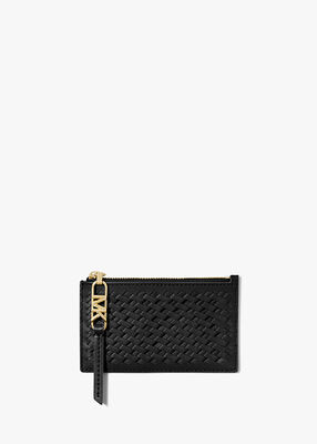 Empire Small Woven Leather Card Case