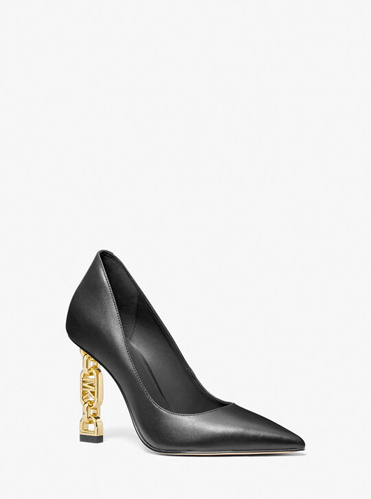 Michael kors black 2025 and gold heels