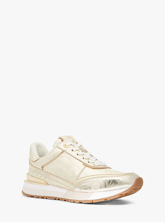 Nova Crackled Metallic Leather Trainer