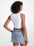 michael kors ribbed stretch knit cropped tank top