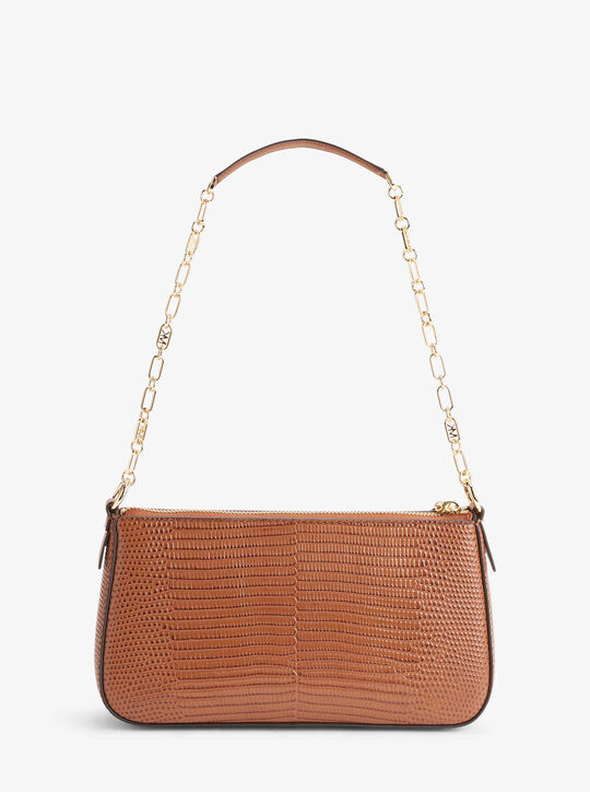 Empire Medium Lizard Embossed Leather Chain-Link Pochette