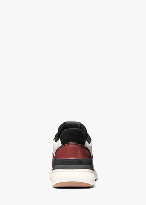 Trevor Leather and Stretch Knit Trainer