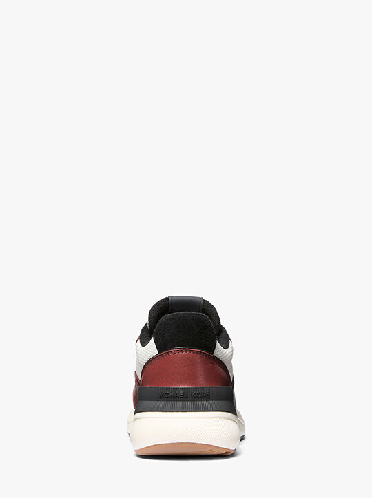 Trevor Leather and Stretch Knit Trainer