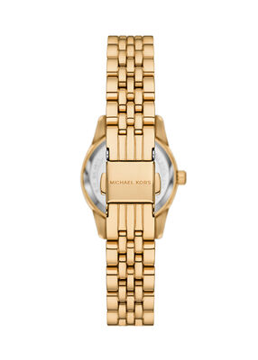 michael kors lexington three hand gold tone stainless steel watch