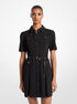 michael kors stretch crepe belted shirtdress