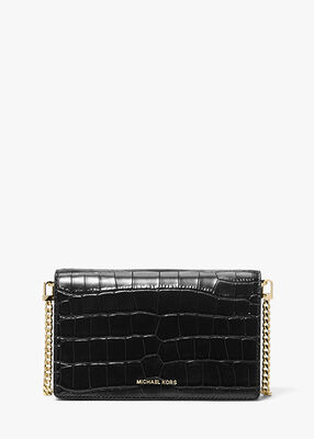 Jet Set Medium Crocodile Embossed Leather Crossbody Bag