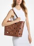 Eliza Large Perforated Empire Logo Tote Bag