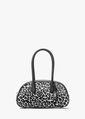 Lulu Small Leopard Print Calf Hair Satchel