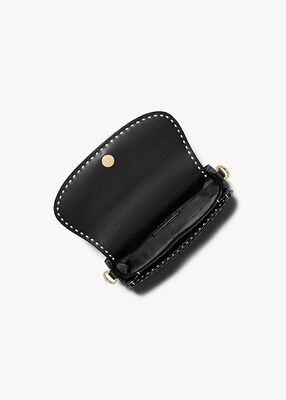 Mila Small Topstitched Leather Shoulder Bag