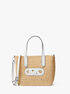 Eliza Extra-Small Empire Logo Straw Tote Bag