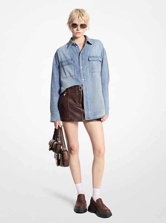 michael kors oversized chambray shirt