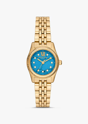 michael kors petite lexington pav gold tone watch