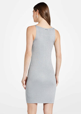 michael kors ribbed metallic stretch knit tank dress