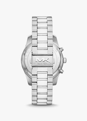 michael kors oversized lexington silver tone watch