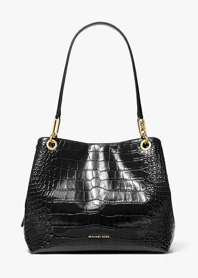 michael kors kensington large crocodile embossed leather tote bag