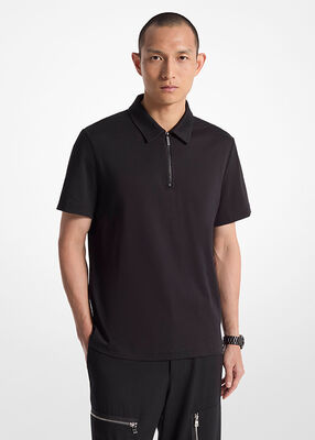 Cotton Zip Polo Shirt