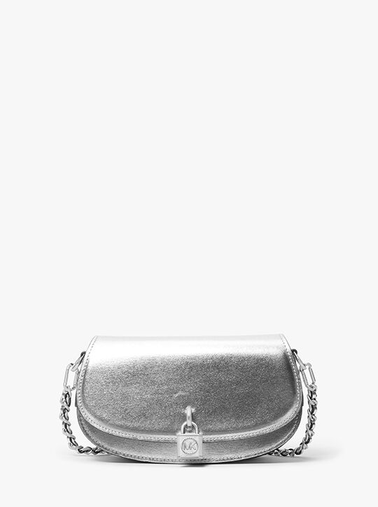 Mila Small Metallic Leather Shoulder Bag