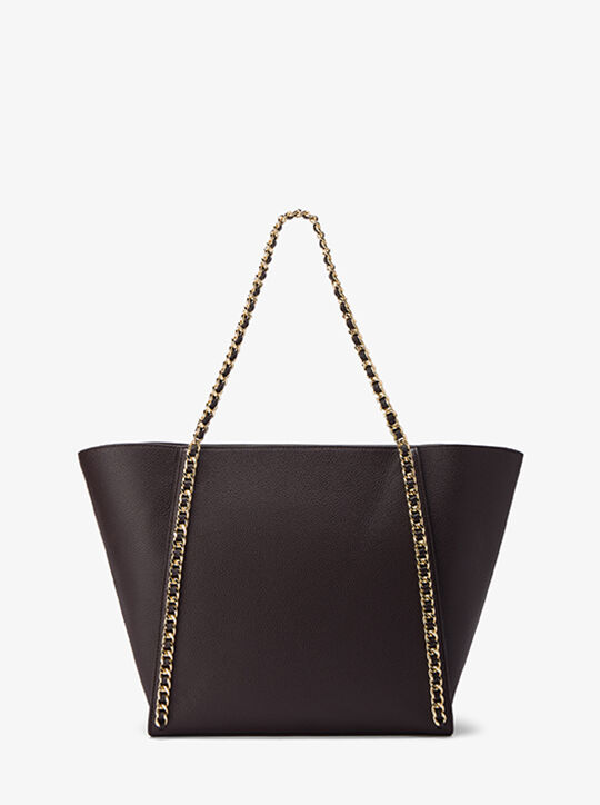 Westley Large Pebbled Leather Chain-Link Tote Bag