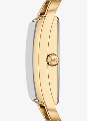 michael kors mini empire pav gold tone bangle watch