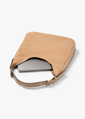 Nolita Large Suede Hobo Shoulder Bag