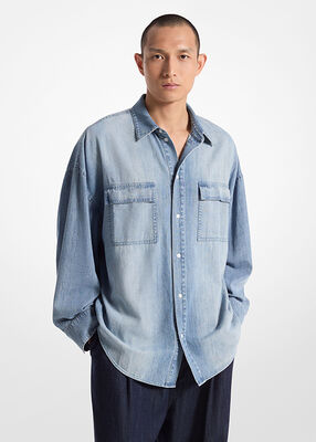 michael kors oversized chambray shirt