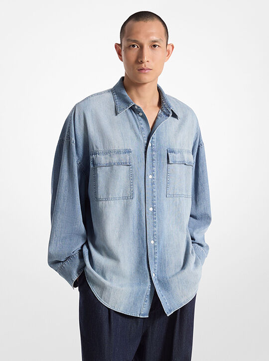 michael kors oversized chambray shirt