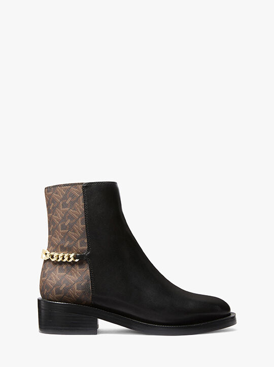 Carlisle Leather and Empire Monogram Ankle Boot