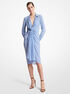 Striped Organic Silk Crepe De Chine Gathered Shirtdress