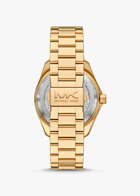 michael kors oversized maritime gold tone watch