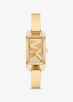 michael kors mini empire pav gold tone bangle watch