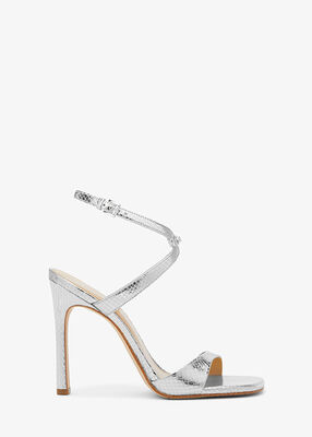 Amara Metallic Snake Embossed Leather Sandal