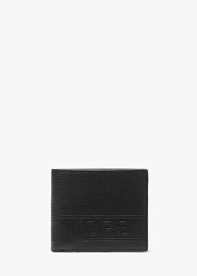 Hudson Pebbled Leather Billfold Wallet With Coin Pouch