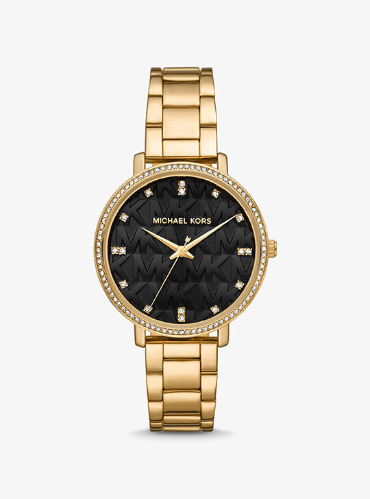 Michael kors gold 2025 pave watch