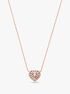 Michael Kors 14K Rose Gold-Plated Tapered Baguette Heart Pendant Necklace