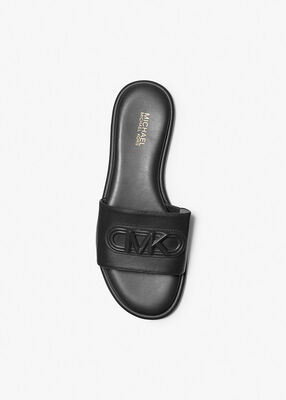 Saylor Embossed Leather Slide Sandal