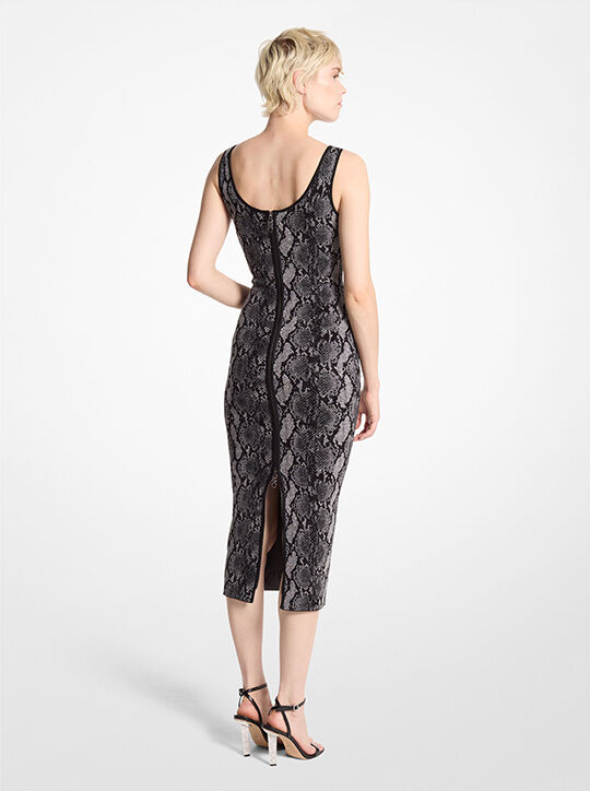 michael kors snake print jacquard dress