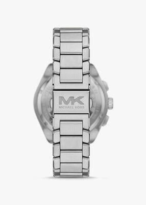 michael kors oversized accelerator 2 0 silver tone watch