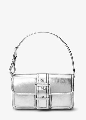 michael kors colby medium metallic leather shoulder bag