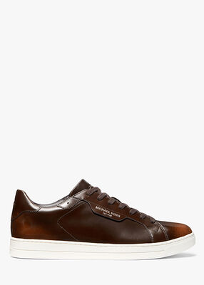 michael kors keating burnished leather sneaker