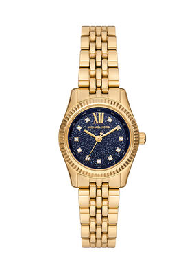 michael kors lexington three hand gold tone stainless steel watch