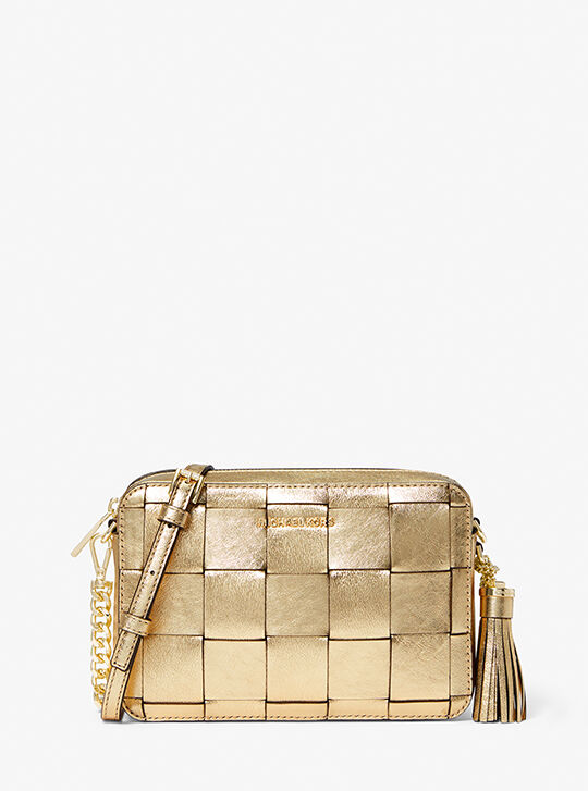 Ginny medium metallic logo sale jacquard crossbody